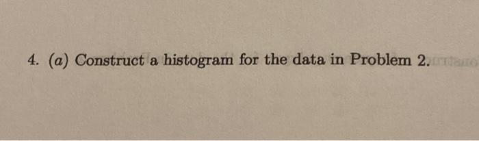 Solved 4. (a) Construct a histogram for the data in | Chegg.com
