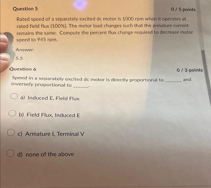 Solved Rated speed of a separately excited dc motor is | Chegg.com
