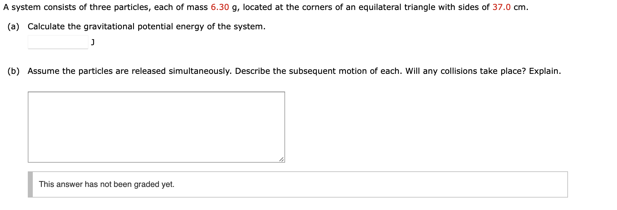 Solved A system consists of three particles, each of mass | Chegg.com