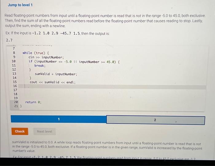Solved Read floating-point numbers from input until a | Chegg.com