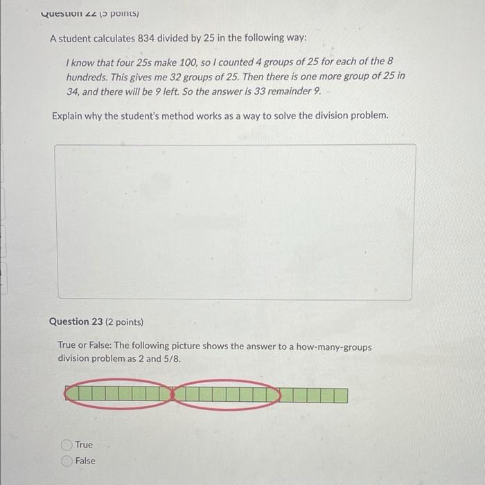 Solved Question 22 Points A Student Calculates 834 Divided Chegg