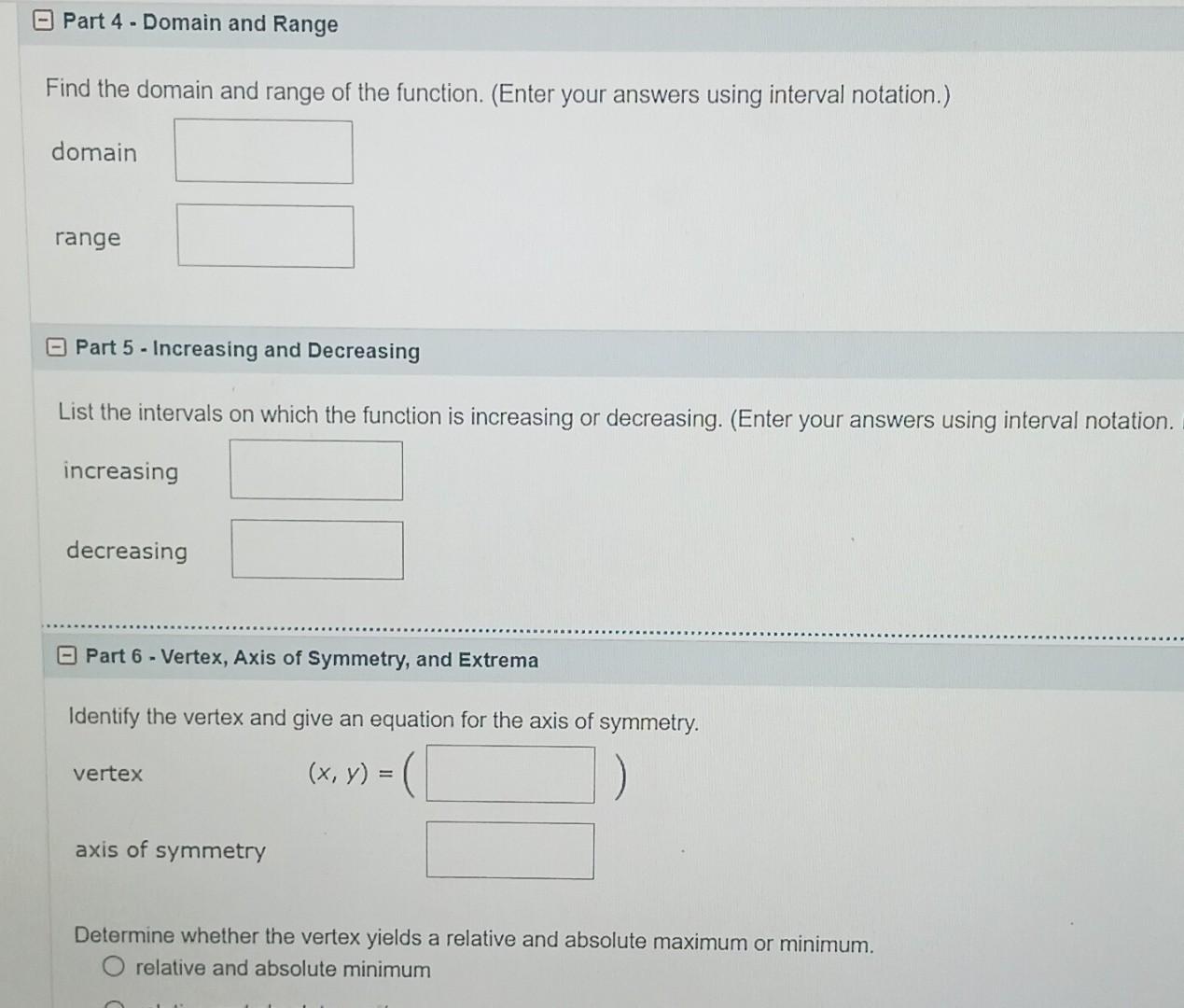 Solved Consider The Following Quadratic Function. | Chegg.com