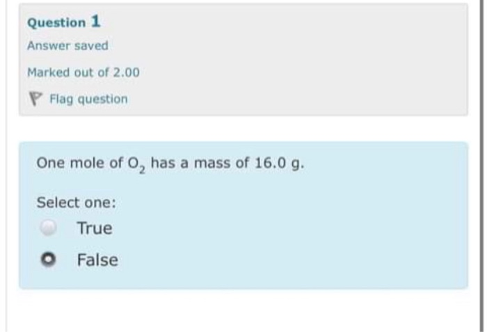 Solved Question 1 Answer saved Marked out of 2.00 P Flag | Chegg.com