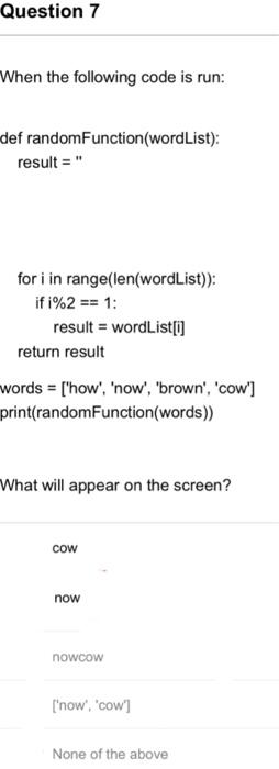 Solved When the following code is run: def | Chegg.com