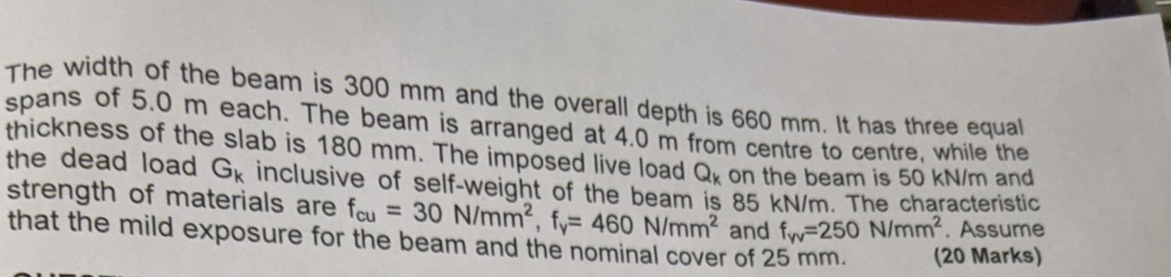 [Solved]: The arrangement of a continuous beam is shown bel