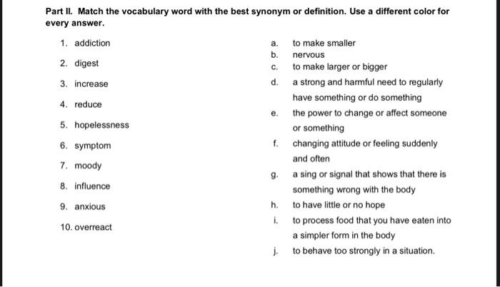 Solved Synonym 1. Give synonyms for the following vocabulary