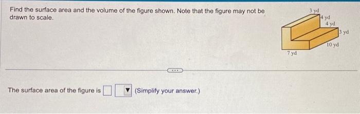 find the total surface area of the figure shown