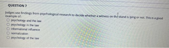 Solved Judges use findings from psychological research to | Chegg.com