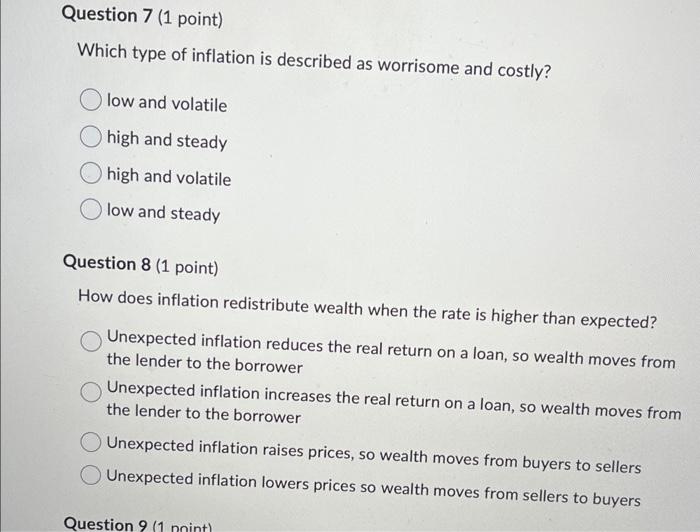 Solved Which type of inflation is described as worrisome and | Chegg.com