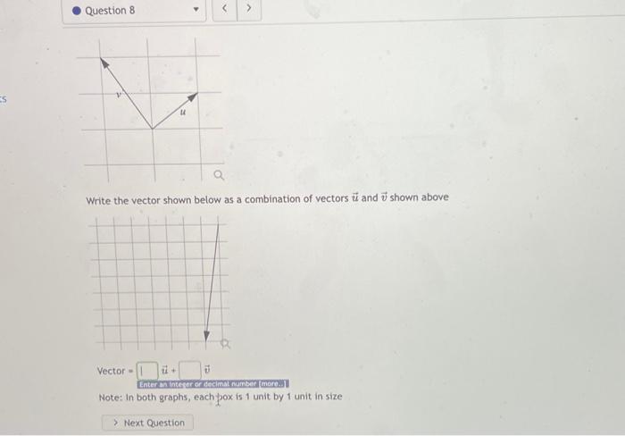Solved Write the vector shown below as a combination of | Chegg.com