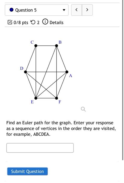 Solved Question 5 B0/8 Pts 5 2 0 Details B D A E F Find | Chegg.com