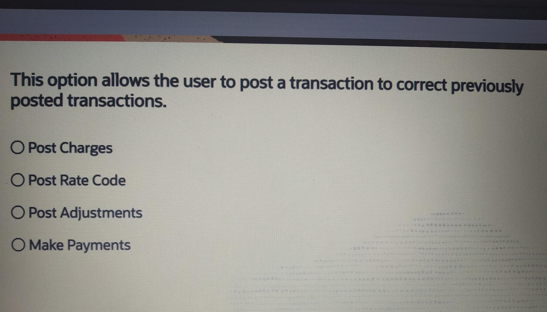 Solved This option allows the user to post a transaction to