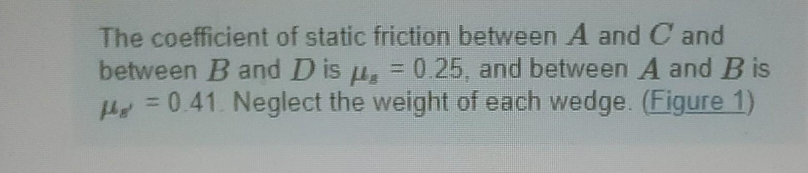 Solved The coefficient of static friction between A and C | Chegg.com