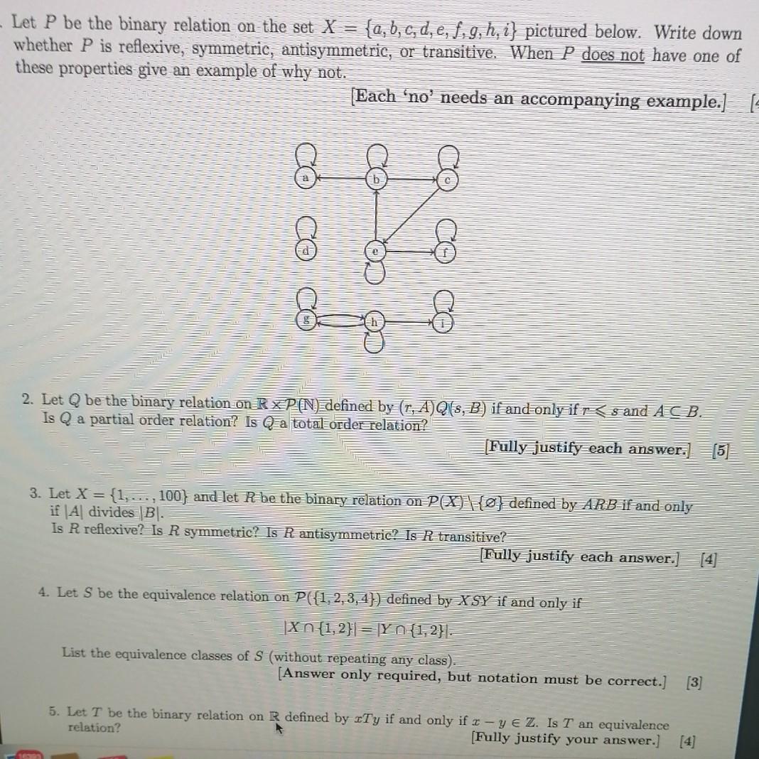 Solved Let P Be The Binary Relation On The Set X A B Chegg Com