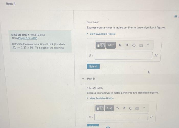 Solved Express your answer in moles per liter to three | Chegg.com