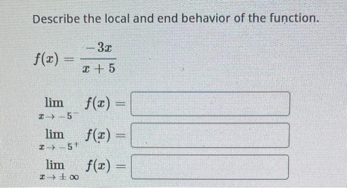 Solved Describe the local and end behavior of the function. | Chegg.com