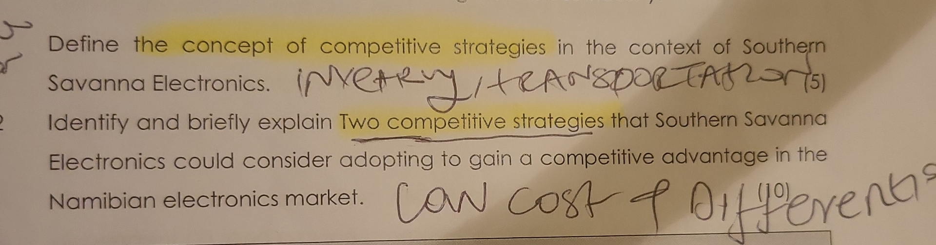 Solved Define the concept of competitive strategies in the