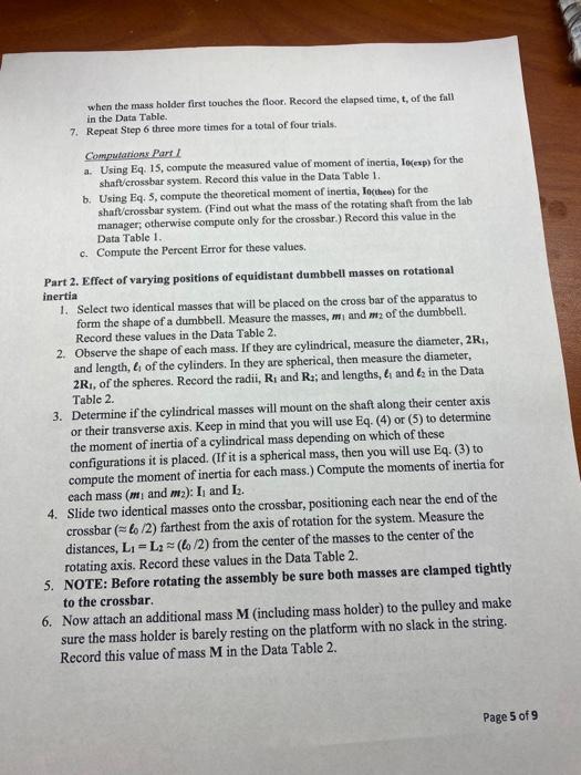 Solved PHYS 2110 GENERAL PHYSICS I LABORATORY Rotational | Chegg.com