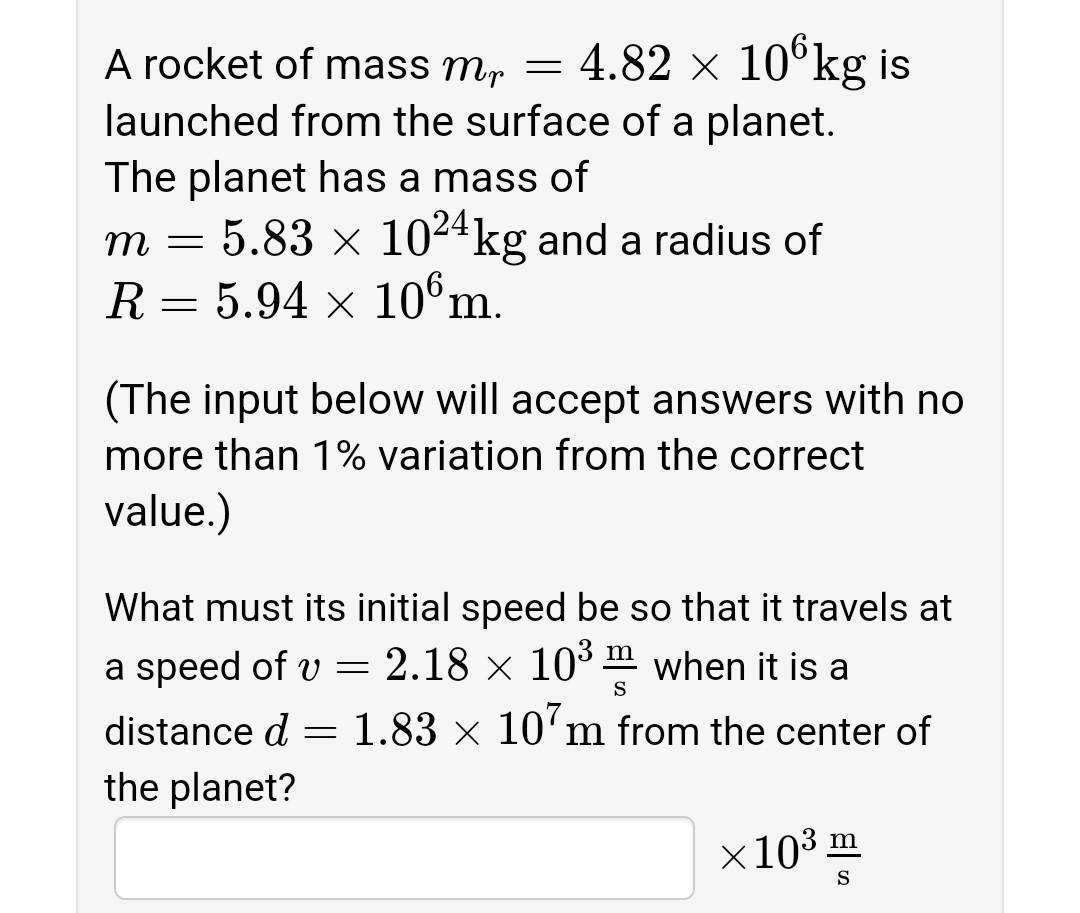 Solved A rocket of mass mr=4.82×106 kg is launched from the | Chegg.com