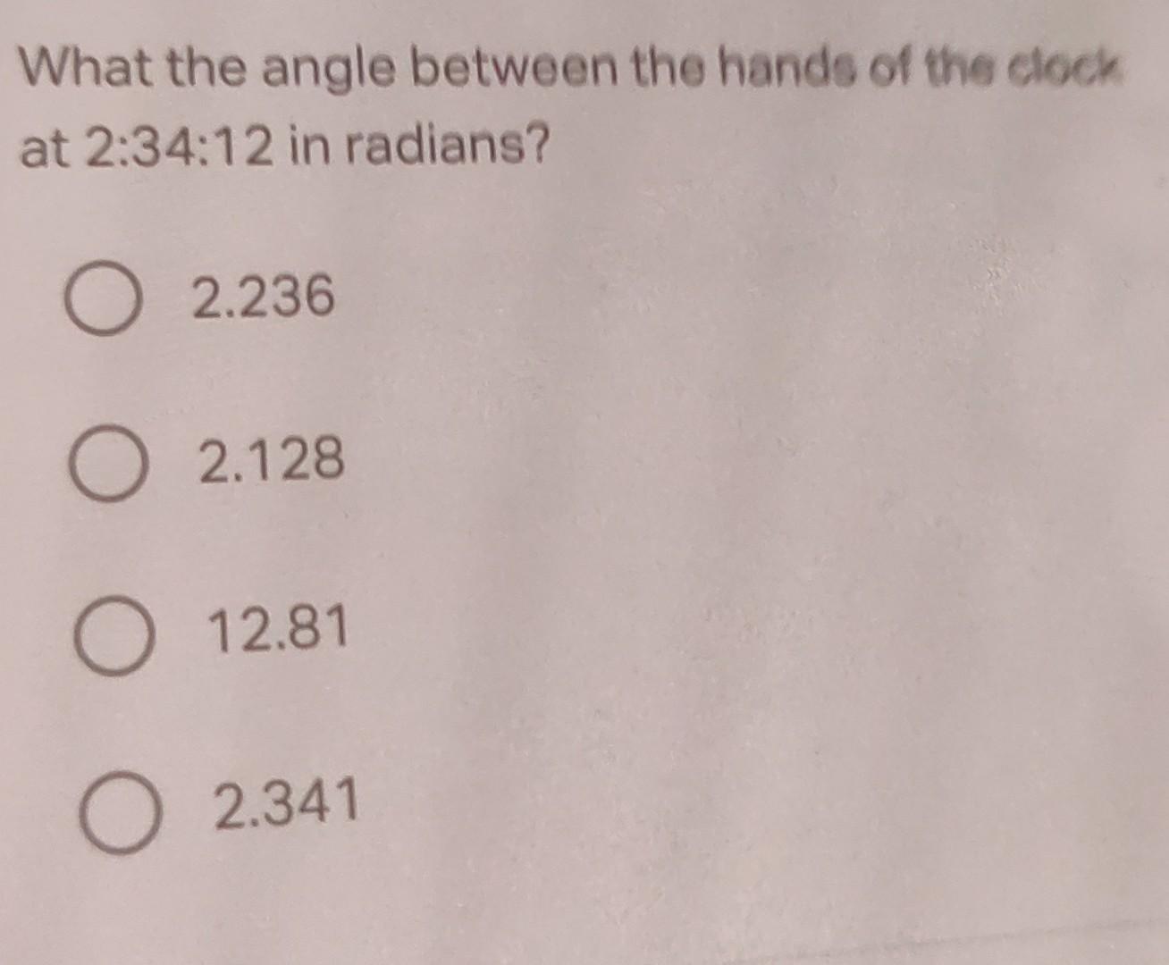 Solved What the angle between the hands of the clock at
