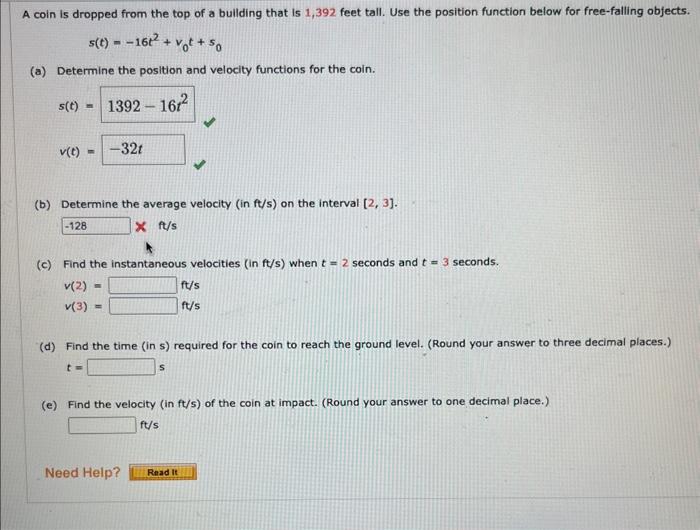 Solved rock is dropped from the edge of a cliff that is 219 | Chegg.com