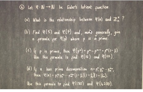 Solved C Let U N N Be Euler S Hotient Function A What Chegg Com