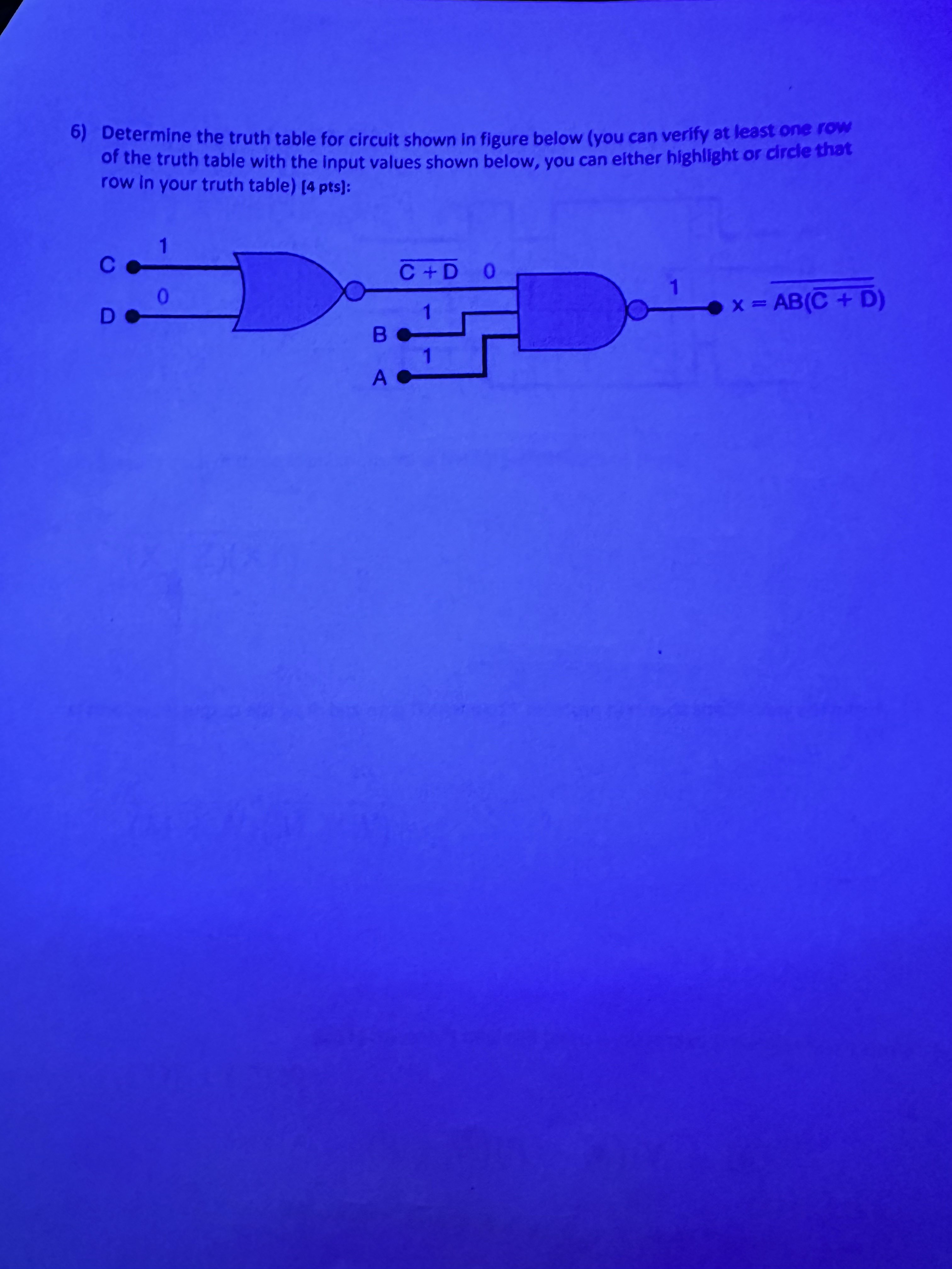 Determine the truth table for circuit shown in figure | Chegg.com