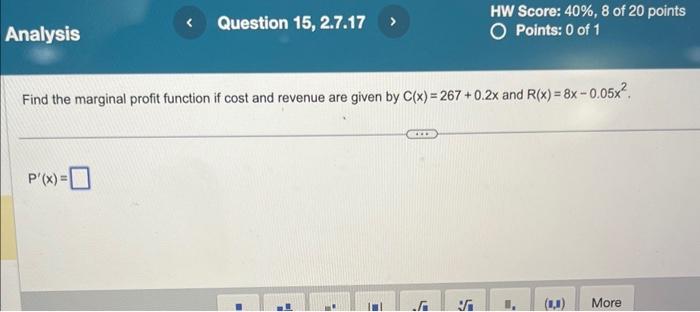 Solved Find the marginal profit function if cost and revenue | Chegg.com