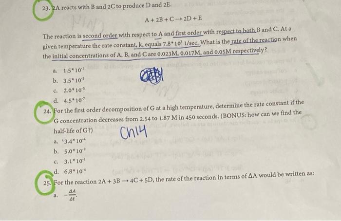 Solved 21. The steps in a reaction mechanism are as follows