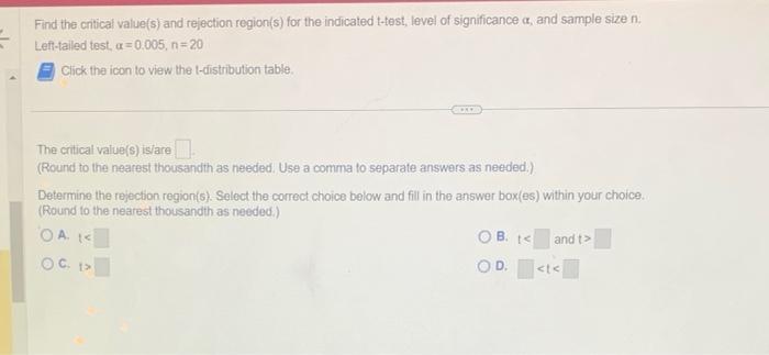 Solved Find the critical value(s) and rejection region(s) | Chegg.com