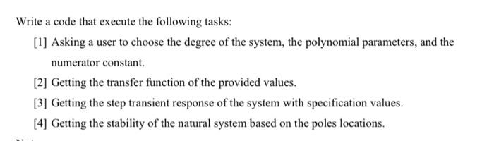 Solved Write a code that execute the following tasks: [1] | Chegg.com
