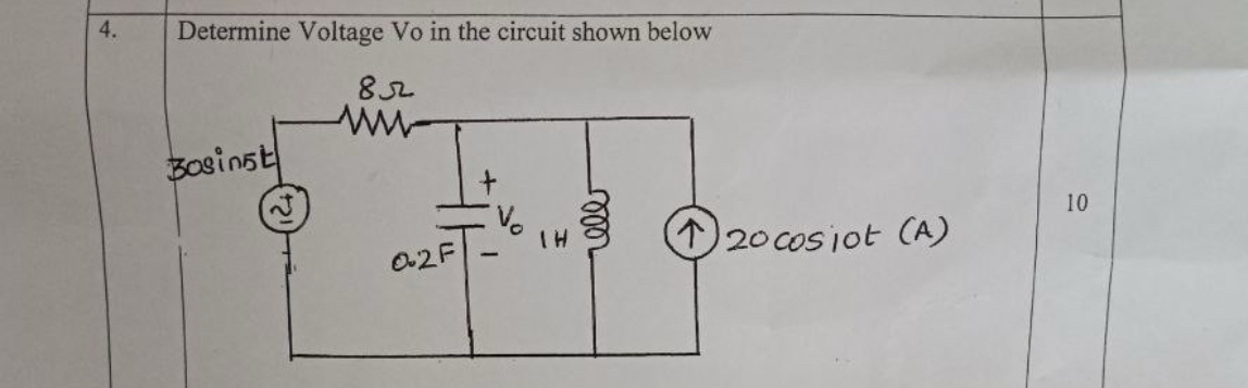 Solved Determine Voltage Vo in the circuit shown below | Chegg.com
