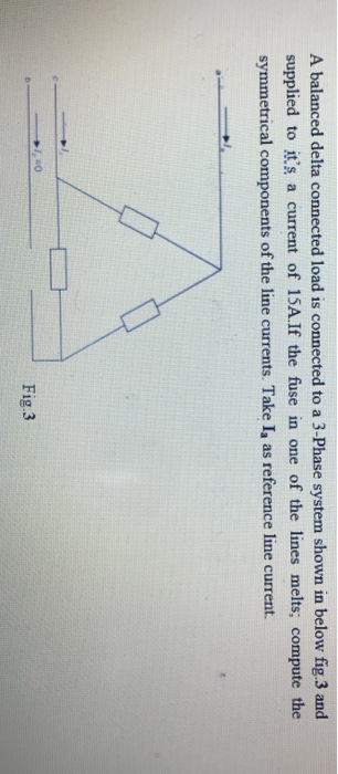 Solved A balanced delta connected load is connected to a | Chegg.com