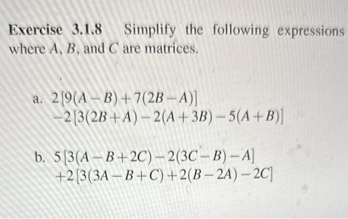 Solved Exercise 3.1.8 Simplify the following expressions | Chegg.com