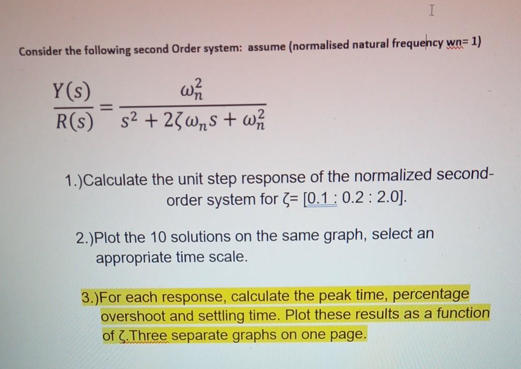 Solved Please Use MATLAB To Solve. How Do You Plot In Terms | Chegg.com