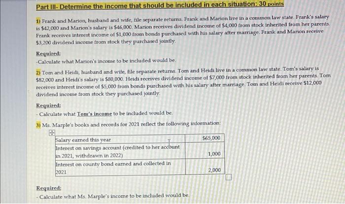 Part III- Determine The Income That Should Be | Chegg.com