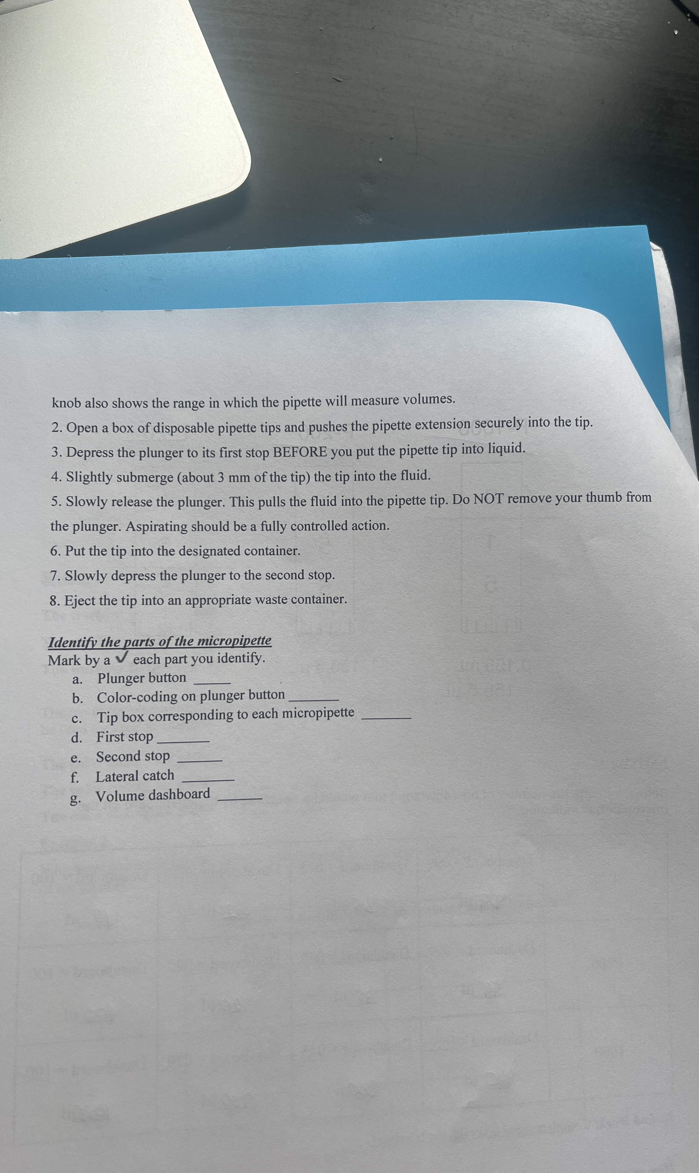Solved knob also shows the range in which the pipette will