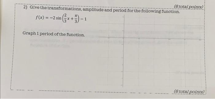 Solved 2) Give the transformations, amplitude and period for | Chegg.com