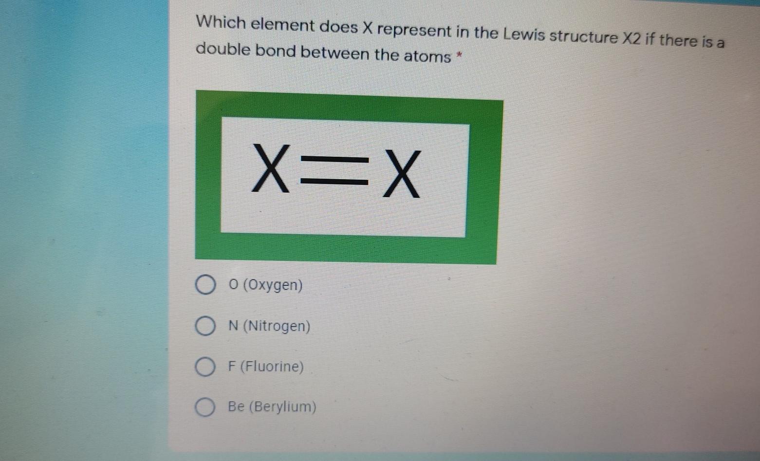 Solved Which element does X represent in the Lewis structure