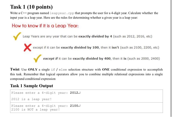 Solved Task 1 (10 points) Write a C++ program named | Chegg.com