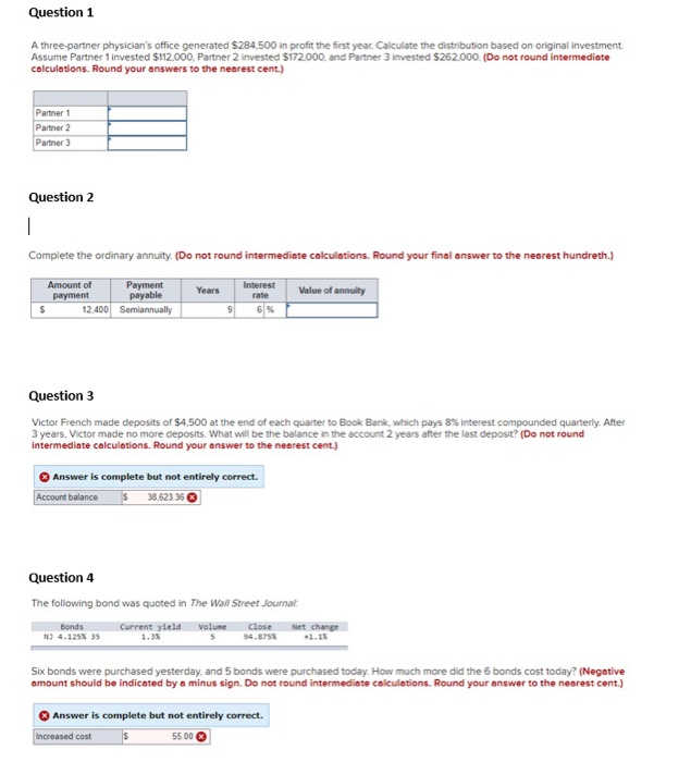 Solved Question 1 A three-partner physician's office | Chegg.com