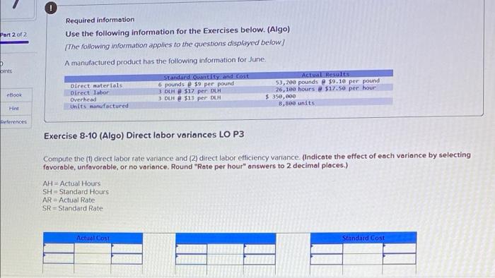 Solved Part 2 Of 2 Required Information Use The Following | Chegg.com