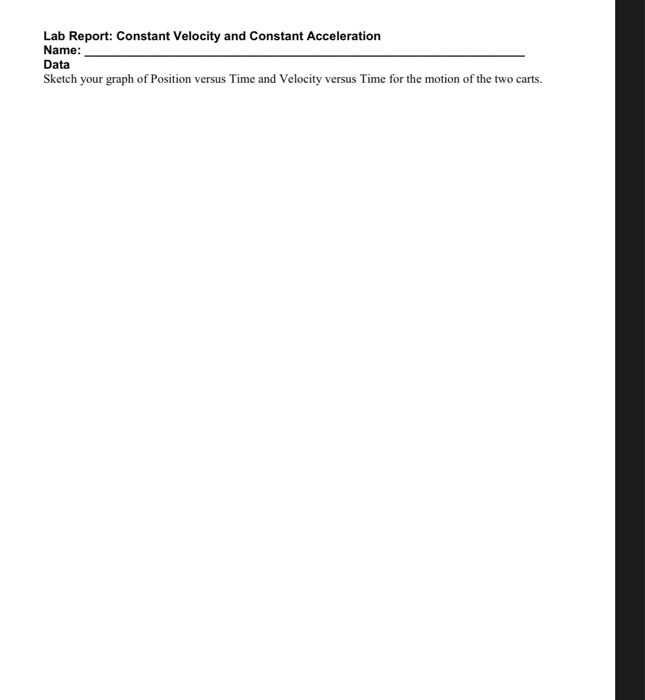 Constant Velocity and Constant Acceleration (Motion