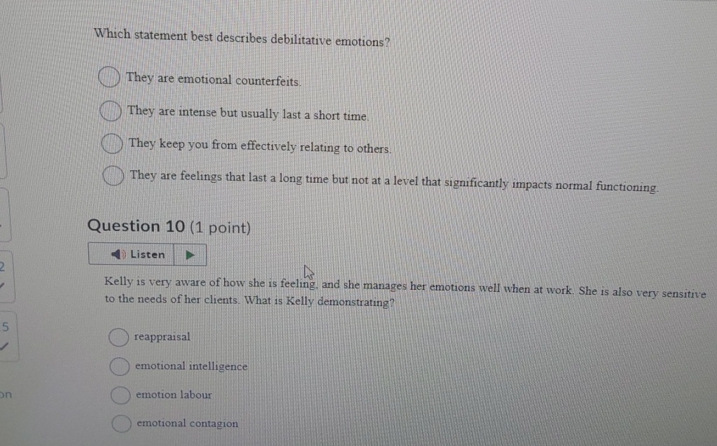 Solved Which statement best describes debilitative | Chegg.com