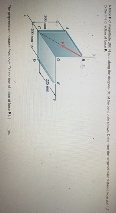 Solved A force P of magnitude 280 N acts along the dlagonal | Chegg.com