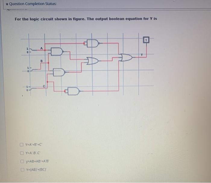 Solved * Question Completion Status: For the logic circuit | Chegg.com