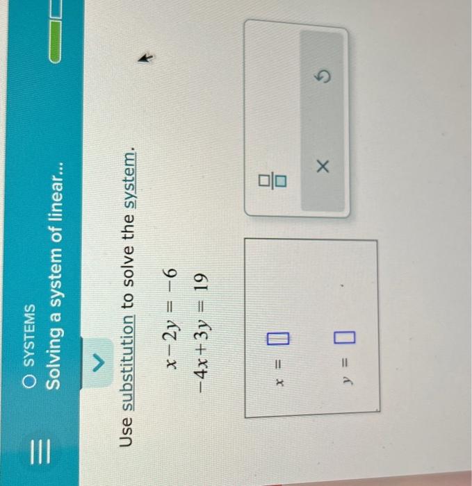 Solved Use Substitution To Solve The System