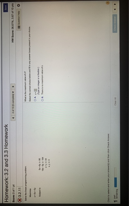 Solved Homework: 3.2 and 3.3 Homework Save Score: 0 of 1 pt | Chegg.com