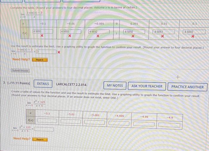 Solved Complete The Table. (Round Your Answers To Four | Chegg.com