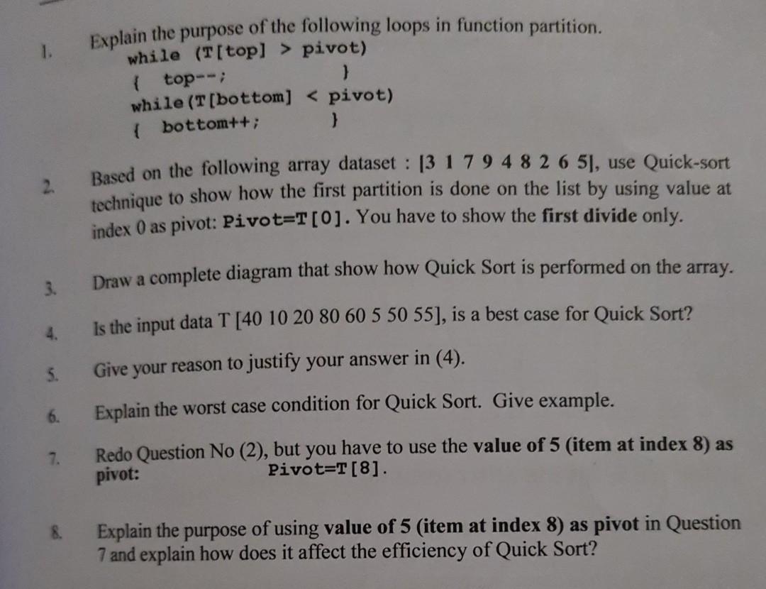 Solved EXERCISE 6: QUICK SORT ook Program 5.5 is a Quick | Chegg.com